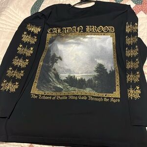Long sleeve black band t shirt “caladan brood” “the echoes of battle ring cold..